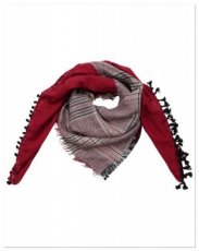 0018 sjaal ruitje en animal rood