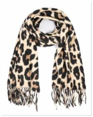 0007 sjaal Leopard beige