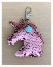 0016 sleutelhanger / tashanger unicorn roze