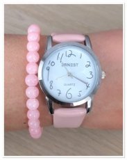 0020 horloge set roze