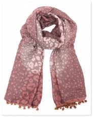 0027 sjaal animal print vintage pink